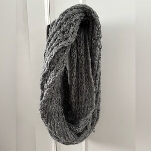 Gray Knit Infinity Scarf